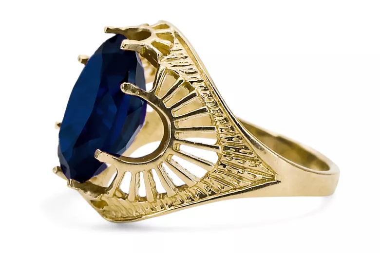 Вінтаж Каблучка Сапфір 14K Жовте золото vrc003y